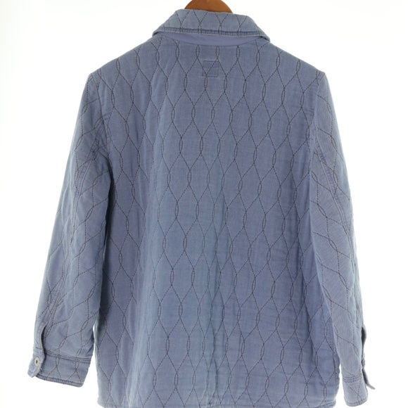 J. Jill Denim Quilted Soft Lightweight Button Chambray Barn Jacket Shacket L - Picture 2 of 5